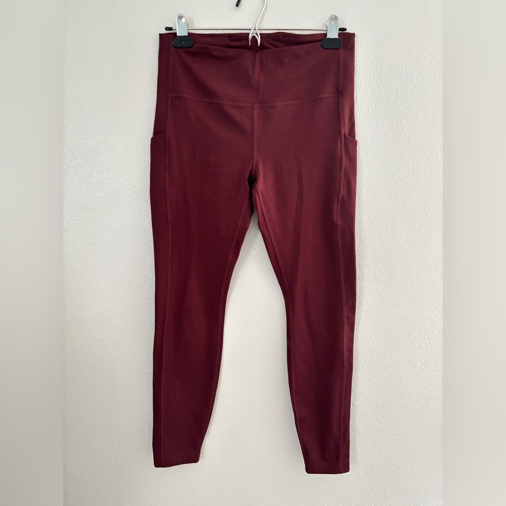 Athleta Maroon Ultimate Stash Pocket Leggings